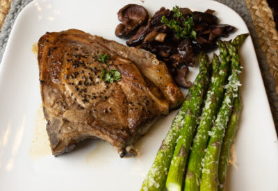 Pork Chop Asparagus and Mushrooms